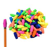 Wedge-Shaped Pencil Eraser Caps | Pencil Top Erasers | Assorted Color Pencils End Erasers for Students, Teachers, Artists, Great for School, Office, Classroom, Party Favors, 50pcs/100pcs/200pcs