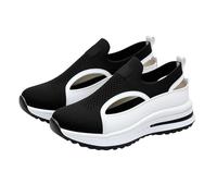 Wedge Trainers for Women,Closed Toe Sandals,Extra Wide Fit Trainer Sandals for Women Chunky Sandal Non-Slip Summer Lace Mesh Platform Sports Shoes Breathable Hollow out Walking Slides