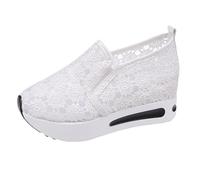 Wedge Trainers for Women,Closed Toe Sandals,Extra Wide Fit Trainer Sandals for Women Chunky Sandal Non-Slip Summer Lace Mesh Platform Sports Shoes Breathable Hollow out Walking Slides