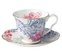 Wedgwood - Juego de tazas de té y platillo de porcelana inglesa, diseño de flores de primavera