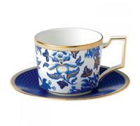 Wedgwood Taza de té con plato Hibiscus floral