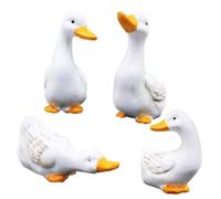 Wedhapy Adornos de Pato para decoración de jardín de Pato, Estatua de Resina de 4 uds, decoración de jardín Realista, estatuilla Divertida Bonita, Adornos Impermeables