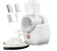 Wedhapy Rallador de Queso eléctrico Rallador de Queso eléctrico Trituradora de Queso automática con 3 Accesorios Picadora de Verduras USB Cortadora de ensaladas para Carne Frutas y Verduras