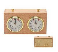 Wedhapy Reloj de ajedrez Temporizador de ajedrez Temporizador de ajedrez Reloj de ajedrez Juego analógico de Madera Temporizador mecánico Cuenta Arriba Abajo para competición