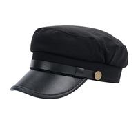 Wedhapy Sombrero de chófer para Mujer Sombrero de chófer para Hombre Elegante de capitán Elegante Gorra de Vendedor de periódicos de piloto Vintage para Uso Diario y Regalo Negro