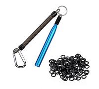 Wedhapy Wacky Rig Tool Aleación De Aluminio Bass Fishing Wacky Worm Kit con Juntas Tóricas para Cebos Suministros De Pesca Blue Wacky Ring Tool, Wacky Worm Kit para Senko Stick Soft Baits