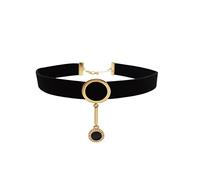 Wedity Black Sexy PU Cuero Collares Gargantilla Gargantilla Ajustable Joyería Gargantilla para Mujeres y Niñas, Metal, Perla