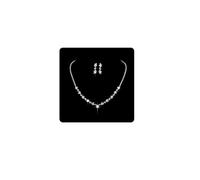 Wedity Bride Wedding Crystal Collar Pendientes Set Silver Nupcial Gargantilla Collares Colgante Joyas para mujeres y niñas