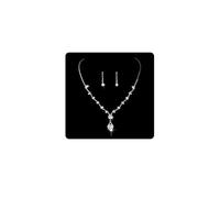 Wedity Bride Wedding Sun Flower Collar de cristal Conjunto de aretes Gargantilla nupcial de plata Collares Colgante de diamantes de imitación Joyas para mujeres y niñas