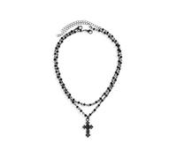 Wedity Collar de cruz negra collar de estrella en capas góticas collar de luna de Halloween joyas para mujeres y niñas (Negro C)