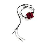Wedity Collar de vampcollar negro Collar de cuello estrangulajustde Rosita de rosa Vintage negro Collar de cuello estrangulajustpara mujeres y niñas