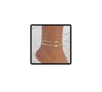 Wedity Pulsera de tobillo de espiga de trigo dorado de serpiente plana brazalete de tobillo en capas cubano conjunto de tobillo femenino joyas de niñas