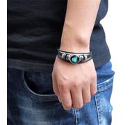 Wedity Retro Layered 12 Constelación Pulsera Pareja Estudiante Pulsera de cuero Constelación Accesorios de mano para mujeres y hombres (Leo)