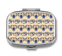 Wedjat Eye of Horus - Pastillero portátil para organizar pastillas de viaje, pastillero para bolsillo