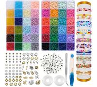 Wednesday 6000 perlas para enhebrar, perlas de cristal de 4 mm, pequeñas cuentas con 300 letras, perlas para enhebrar para hacer joyas, juego de cuentas para pulseras, joyas, manualidades