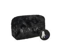 Wednesday Bolsa de Maquillaje y Espejo | Contenedor cosmético Addams con Cremallera y Accesorios portátiles | Bolsa de Viaje de Maquillaje para Mujeres y Adolescentes