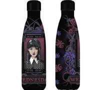 Wednesday - Botella de agua de acero inoxidable de 500 ml, botella de agua fría y caliente del miércoles, termo para viajes, gimnasio, bonita botella de agua, diseño de miércoles (negro 2)