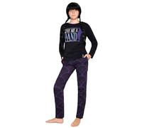 Wednesday Miércoles Addams Niña Conjunto de 2 Piezas, Pantalón y Camiseta para Niñas 7-16 Años, Regalos Niña Navidad (Negro/Mano, 15/16 Años)
