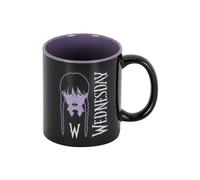 Wednesday Miércoles-Taza, 13 x 9.5 cm, Capacidad 350ml, Negro Braid