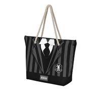 Wednesday Miércoles Uniform-Bolsa de Playa Soleil, Negro, 52 x 37 cm