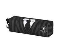 Wednesday Miércoles Uniform-Estuche Portatodo Cuadrado FAN 2.0, Negro, 21 x 8 cm