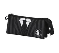 Wednesday Miércoles Uniform-Portatodo Triple FAN 2.0, Negro, 23 x 11 cm