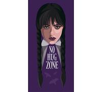 Wednesday "No Hug" - Toalla de playa grande de 70 x 140 cm, suave y absorbente, 100 % algodón, diseño gótico y espeluznante para los fanáticos, toalla de baño, piscina y playa para niños y