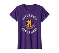 Wednesday Season 2 Nevermore 4 Evermore School Emblem Camiseta, Mujer, Morado, L
