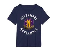 Wednesday Season 2 Nevermore 4 Evermore School Emblem Camiseta, Mujer Tallas Grandes, Azul Marino, 6XL Grande
