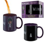 Wednesday Taza de Cafe para - 320 ml, de Cerámica que Cambia de Color con el Calor, Regalo Original para Ella