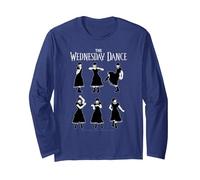Wednesday The Wednesday Dance Moves Tutorial Manga Larga, Unisex para Adultos, Azul Marino, XXL