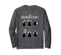 Wednesday The Wednesday Dance Moves Tutorial Manga Larga, Unisex para Adultos, Jaspeado Oscuro, XL