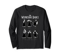 Wednesday The Wednesday Dance Moves Tutorial Manga Larga, Unisex para Adultos, Negro, S