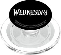 Wednesday TV Show Original Black & White Text Logo PopSockets PopGrip para MagSafe