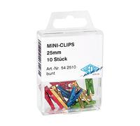 Wedo 0542510 Mini Pinzas de Plástico con Muelle de Acero, 10 Piezas, Multicolor