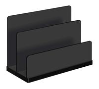 Wedo 0633001 - Portacartas acrílico con 2 compartimentos, color negro Soporte pa