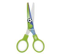 Wedo 07343011 Tijeras para Niños Magic, Diseño de Fútbol, Acero Inoxidable, 13 Cm, Verde Claro