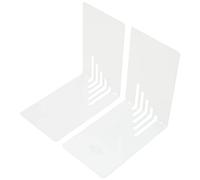 Wedo 1021000 - Sujetalibros de metal, estrecho, 2 unidades, 14 x 8.5 x 14 cm, color blanco