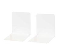 Wedo 1021100 - Sujetalibros de metal, ancho, 2 unidades, 14 x 12 x 14 cm, color blanco