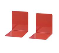 Wedo 1021102 - Sujetalibros de metal, ancho, 2 unidades, 14 x 12 x 14 cm, color rojo