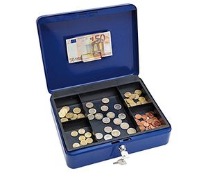 Wedo 14540 - Caja para dinero (30 x 24 x 9 cm, 5 compartimentos), color azul