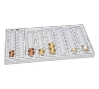 Wedo Bandeja 160100837 con marcas para contar monedas 32,8 x 17,8 x 3,1 cm Gris