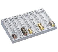 Wedo 160780037 - Bandeja de Monedas con Compartimentos para Monedas Sueltos, 279 x 188 x 48 mm, Gris Luminoso
