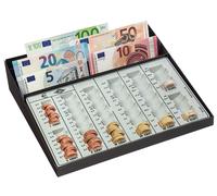 Wedo 160958049 - Caja de monedas con compartimiento de billetes y tira fija con