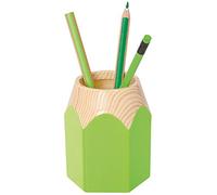 WEDO 245255011 - Portalápices de plástico resistente, aprox. 8,5 x 7,5 x 10,5 cm, color verde manzana