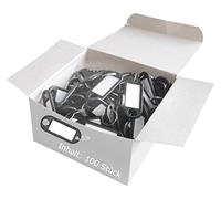 Wedo 262801801 Llavero con anillo de plástico, etiquetas intercambiables, 100 piezas, negro