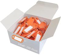 Wedo 262811806 Llaveros para Escribir, 100 Unidades, con Anilla, Naranja