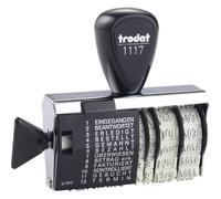 Trodat- Mehrzweckstempel Sello con Banda de Palabras y Fecha, Color, 6 x 56 mm (1117)