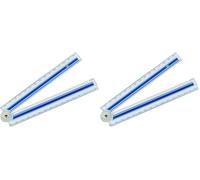 Wedo 521530 Regla, 15-30 Cm, Incluye Escala de Ángulo, Transparente (Paquete de 2)