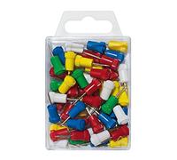 WEDO 56499 alfileres, hilo niquelado hierro y plástico, diámetro de la cabeza, longitud de la aguja, 7,5 mm, 24 mm, 50 piezas, de color clasificado